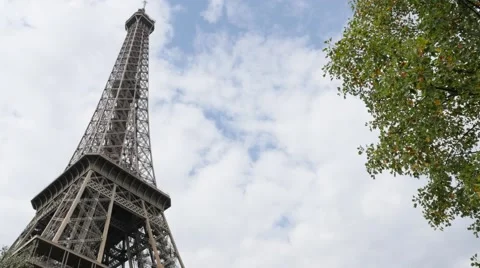 Champ de Mars Tour Eiffel in Paris by the day 4K 2160p 30 fps UltraHD slow pa Video stock 56135627