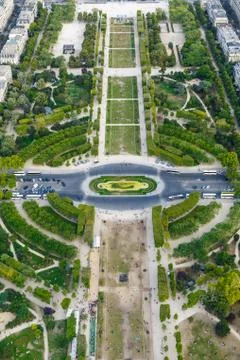 Champ de Mars. View from the Eiffel Tower Stock Photos