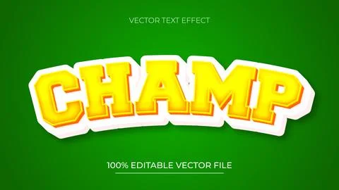 Champ editable vector text effect with sport theme Illustrazione stock