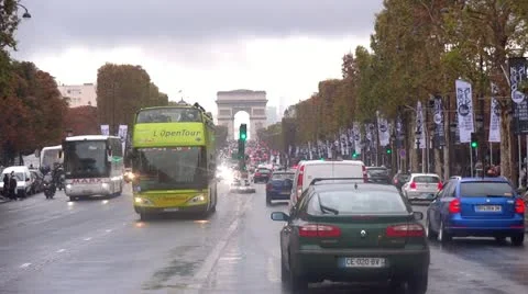 Champ elysee autumn leaves Stock Footage 12517146