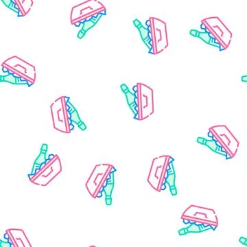 Champagne alcoholic drink vector seamless pattern 스톡 일러스트