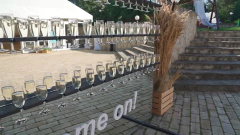 Champagne area at the wedding Stock-Footage 149778363