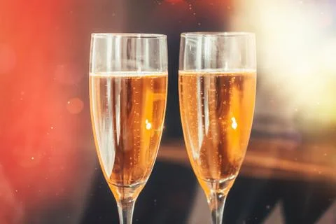 Champagne on black background. Stock Photos
