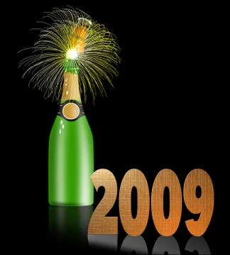 Champagne bottle 2009 Stock Illustration