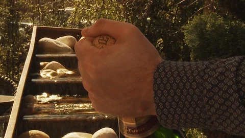 Champagne bottle being opened - Slow motion Stock Footage 112700862