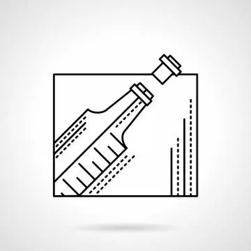 Champagne bottle black flat line vector icon Stock Illustration