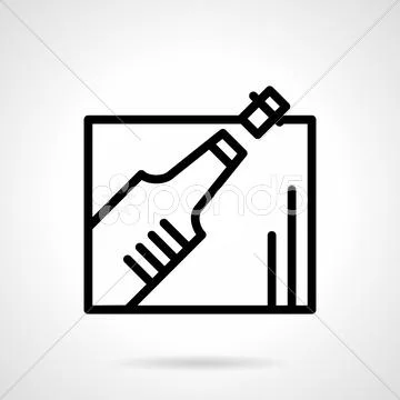 Champagne bottle black line vector icon Stock Illustration