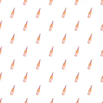 Champagne bottle celebration seamless pattern for party design Stock Illustration