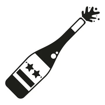 Champagne bottle exploding with stars celebrating party event Stock Illustration