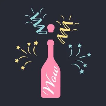 Champagne bottle explosion Stock Illustration