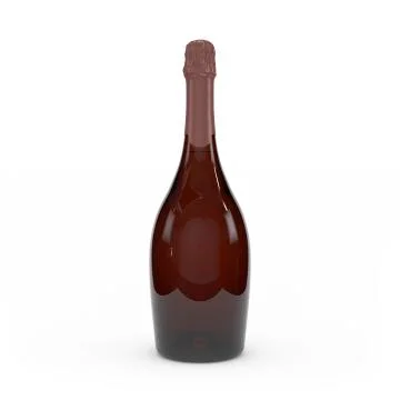 Champagne bottle isolated 3d rendering Ilustración de archivo
