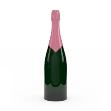 Champagne bottle isolated 3d rendering Ilustración de archivo
