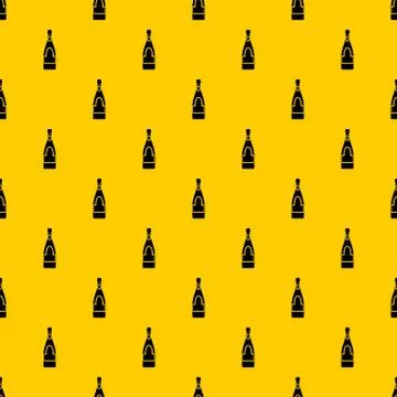 Champagne bottle pattern Stock Illustration