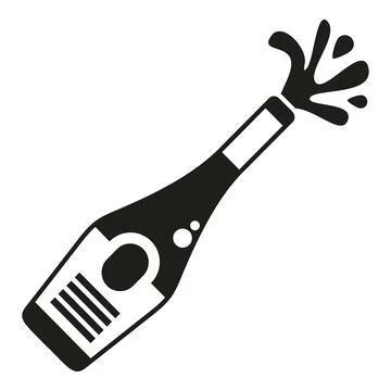 Champagne bottle popping cork with exploding splashes Stock Illustration