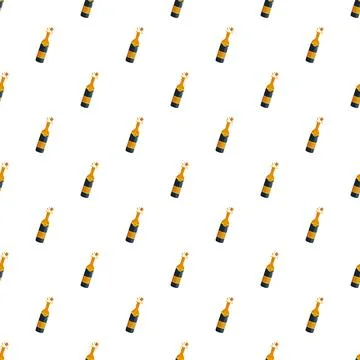 Champagne bottle popping seamless pattern for celebration event Stockillustratie