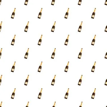 Champagne bottle seamless pattern for celebration background Illustrazione stock