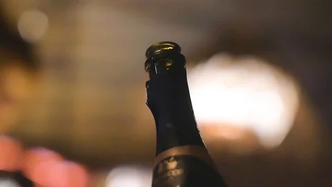 Champagne Bottle Top Open Stock Footage 104002330
