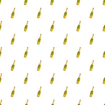 Champagne bottles creating a seamless repeating pattern Ilustración de archivo