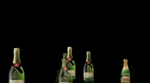 Champagne bottles Stock Footage 727550