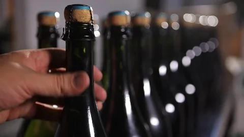 Champagne bottles Stock Footage 77046316