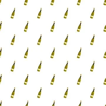 Champagne bottles form a repeating pattern for parties and holidays Stock Illustration
