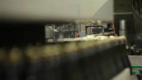 Champagne bottling line Stock Footage 74120053