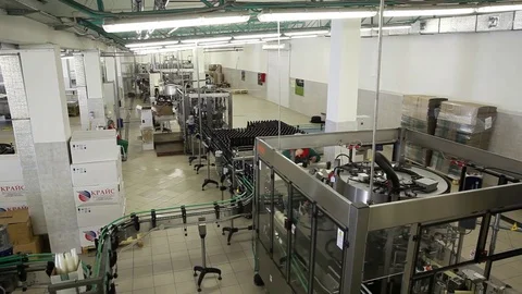 Champagne bottling line Stock Footage 74120271
