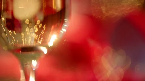 Champagne bubbles and wedding rings Stock Footage 71983723
