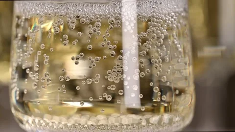 Champagne bubbles close-up 動画素材 261278986