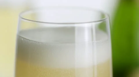 Champagne Bubbles in Glass Stock Footage 23026897
