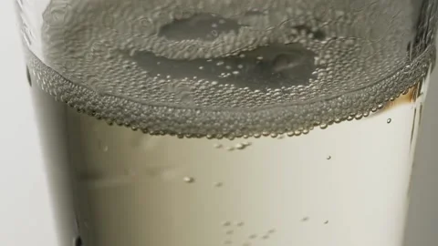 Champagne bubbles going up in super slow motion 스톡 동영상 149836789