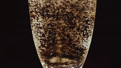 Champagne bubbles in slow motion Stock Footage 67866484