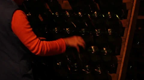 Champagne Cellar Stock Footage 24801701