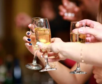 Champagne cheering up Stock Photos