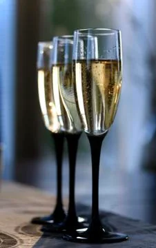 Champagne classes. Stock Photos