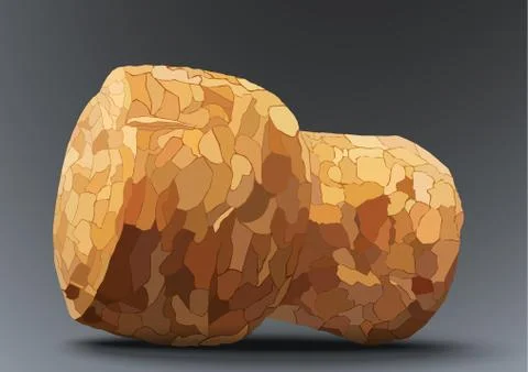 Champagne cork on a black background Stock Illustration