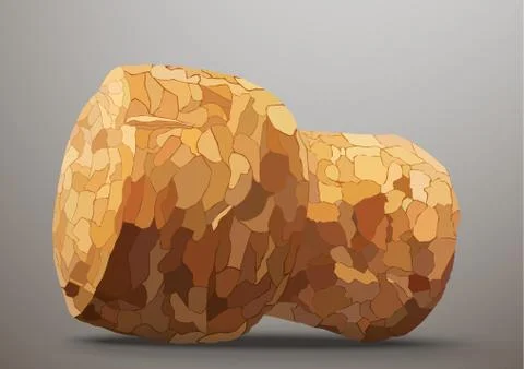 Champagne cork on a dark background Stock Illustration