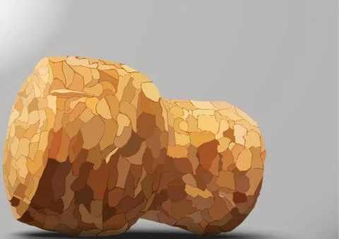 Champagne cork on a gray background Stock Illustration