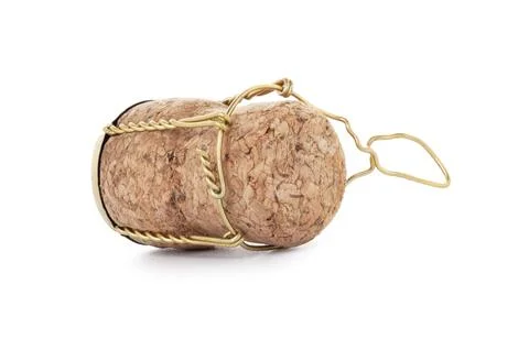 Champagne cork isolated on a white Stock Photos
