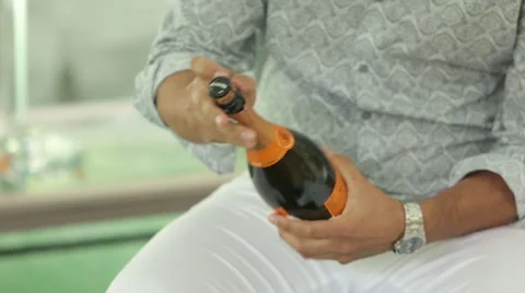 Champagne Cork Pop Video stock 51328358