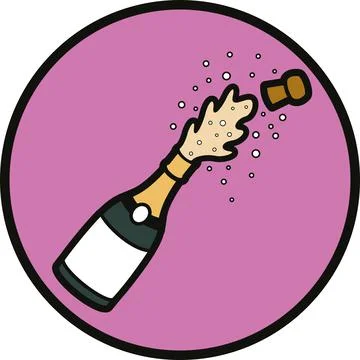 Champagne Cork Popping Stock Illustration