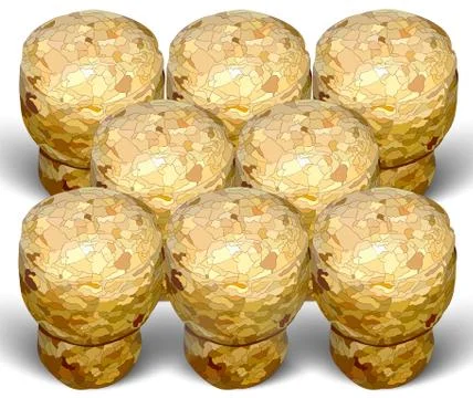 Champagne cork three rows white background Stock Illustration