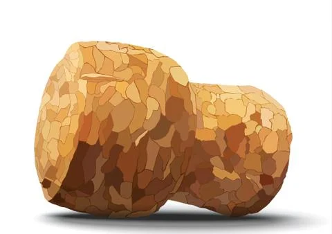 Champagne cork on a white background Stock Illustration