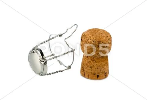 Champagne corks and clasp Stock Photos