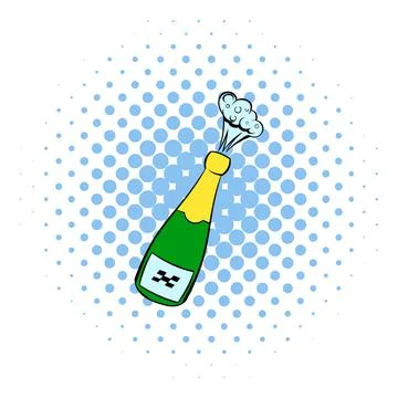 Champagne explosion icon, comics style Stock-Illustration