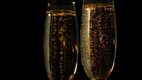 Champagne flutes close-up Stock Footage 102893901