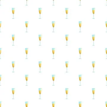 Champagne flutes pattern creating celebratory seamless background Stock Illustration