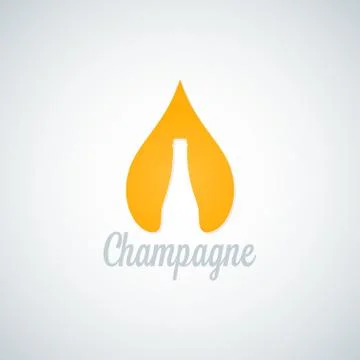 Champagne glass bottle drop vector background Stock Illustration