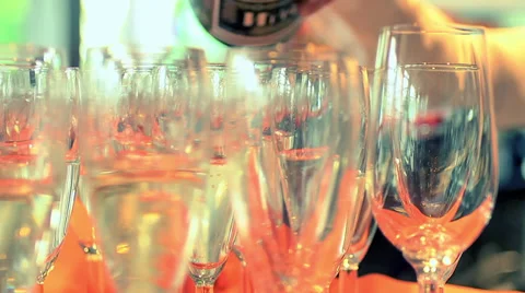 Champagne glass Stock Footage 34420786