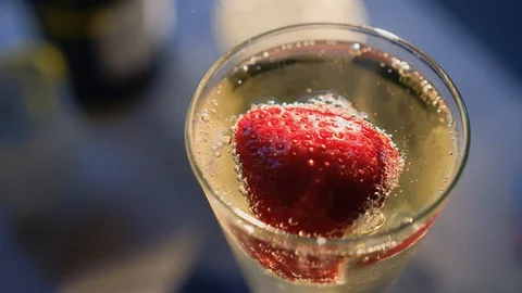 Champagne In The Glass Stock Footage 101328868